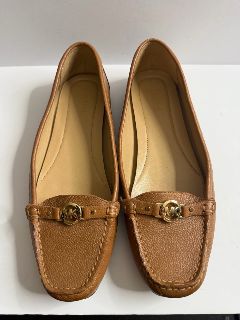 MICHAEL Michael Kors Tan Leather MK Logo Loafers